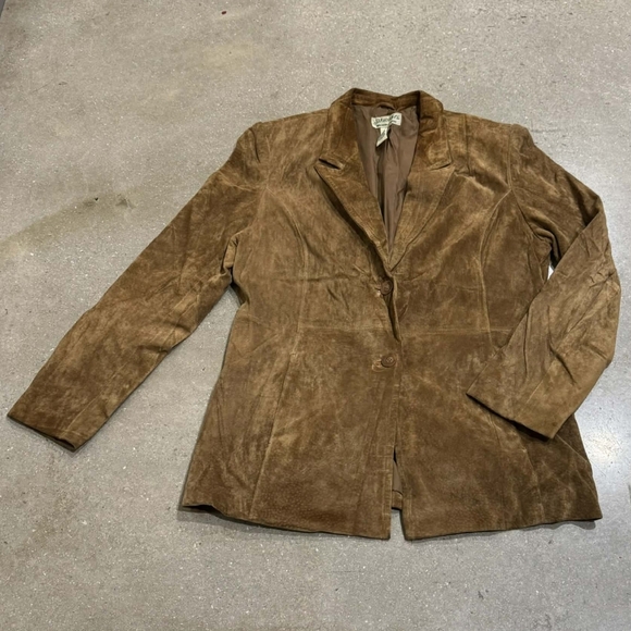 Vintage St. John's Bay Washable Suede Jacket Coat Brown Leather Women's Medium M - Picture 6 of 12